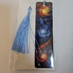 Galaxy Swirl Milky Way Metal Bookmark with Tassel New Gift Book Lovers